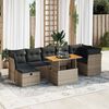 vidaXL 8 Piece Garden Sofa Set with Cushions Grey Poly Rattan Acacia