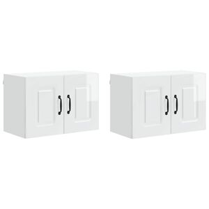 vidaXL Dishwasher Panel Kalmar 2 pcs High Gloss White Engineered Wood