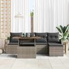 vidaXL Garden Sofa Set with Storage 6 pcs Grey Poly rattan