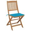 vidaXL Folding Garden Chairs 6 pcs with Cushions Solid Acacia Wood