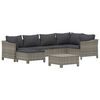 vidaXL 7 Piece Garden Lounge Set with Cushions Grey Poly Rattan