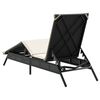 vidaXL Sun Lounger with Cushion Black Poly Rattan