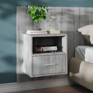 vidaXL Wall-mounted Bedside Cabinet Grey Sonoma