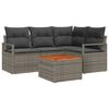 vidaXL Garden Sofa Set with Storage 5 pcs Grey Poly Rattan