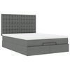 vidaXL Ottoman Bed with Mattress & LEDs Dark Grey Queen Fabric