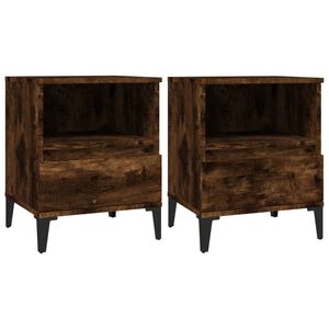 vidaXL Bedside Cabinets 2 pcs Smoked Oak 40x35x50 cm