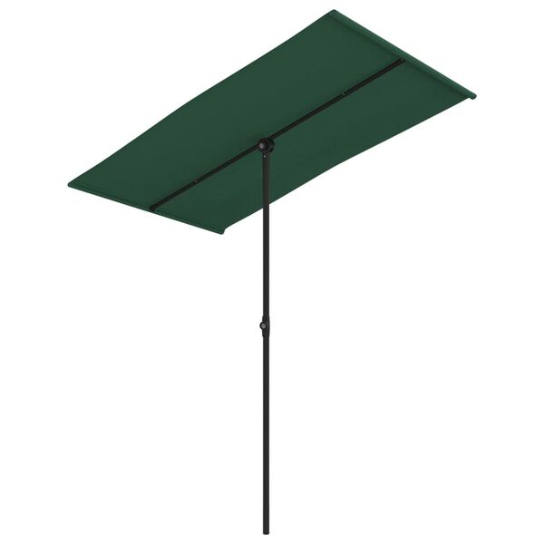 vidaXL Garden Parasol with Aluminium Pole 180x110 cm Green