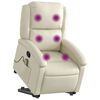 vidaXL Stand up Massage Recliner Chair Cream Faux Leather