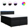 vidaXL Box Spring Bed with Mattress Black Queen Fabric