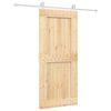 vidaXL Sliding Door Natural and White 90 x 210 cm Solid Pine Wood