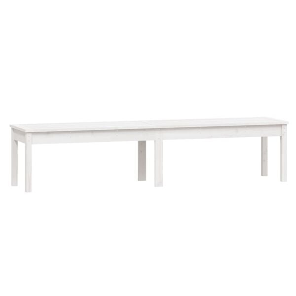 vidaXL 2-Seater Garden Bench White 203.5x44x45 cm Solid Wood Pine