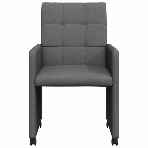 vidaXL Dining Chairs with Wheels 2 pcs Dark grey 58 x 65 x 94 cm