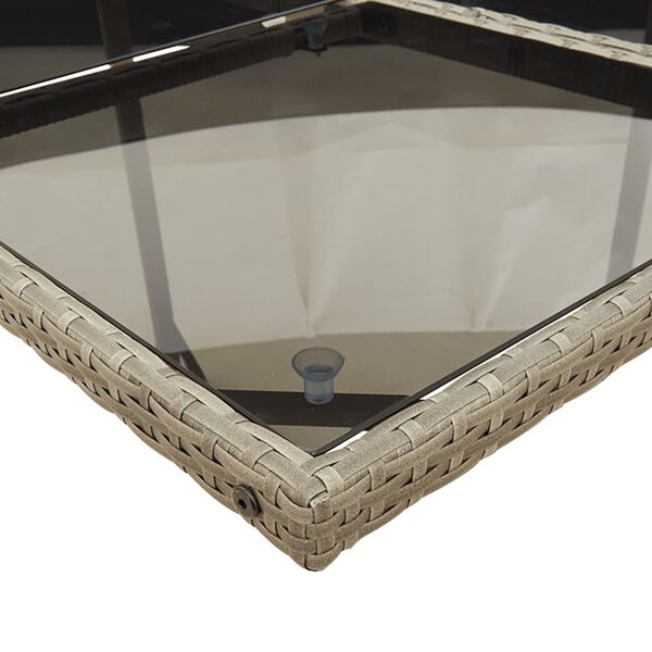 vidaXL 13 Piece Garden Dining Set with Cushions Grey Poly Rattan