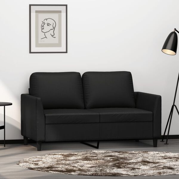 vidaXL 2-Seater Sofa Black 120 cm Faux Leather