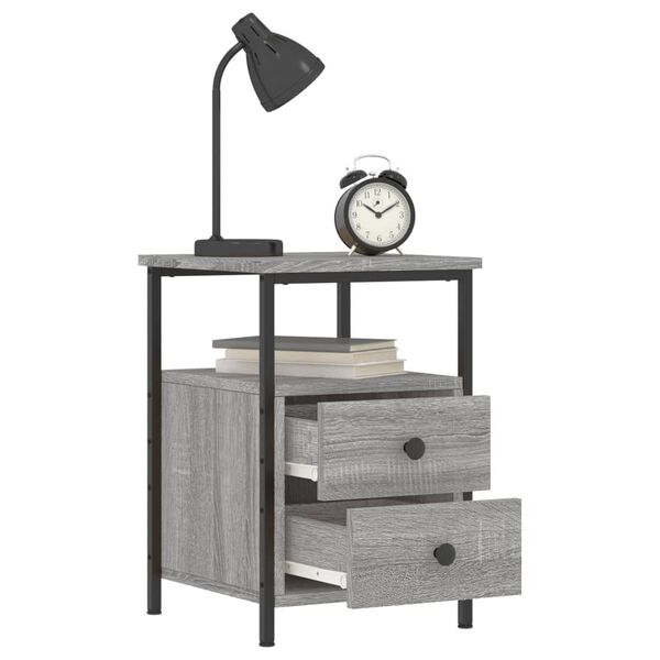 vidaXL Bedside Cabinets 2 pcs Grey Sonoma 34x35.5x50 cm Engineered Wood