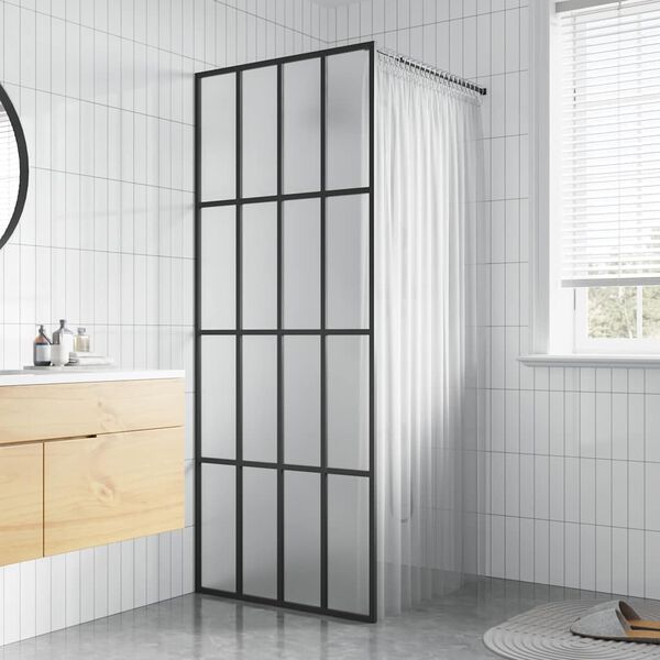 vidaXL Walk-in Shower Screen Frosted Tempered Glass 90x195 cm