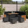 vidaXL Garden Sofa Set 8 pcs Black Poly Rattan