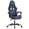 vidaXL Gaming Chair with Footrest Black and Blue Faux Leather