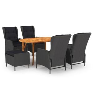 vidaXL 7 Piece Garden Dining Set Dark Grey