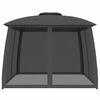 vidaXL Gazebo with Double Roof and Mesh Walls Anthracite 2.93x2.93 m Steel