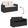 vidaXL 5 Piece Garden Sofa Set with Cushions Black Poly Rattan Acacia