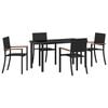 vidaXL Garden Dining Set 5 pcs Black Powder-Coated Steel