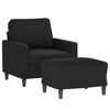 vidaXL Sofa Chair with Footstool Black 60 cm Velvet