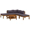 vidaXL 6 Piece Garden Lounge Set with Cushion Solid Acacia Wood