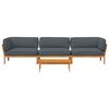 vidaXL Sofa Set with Cushion Plain 4 pcs Anthracite Solid Acacia Wood