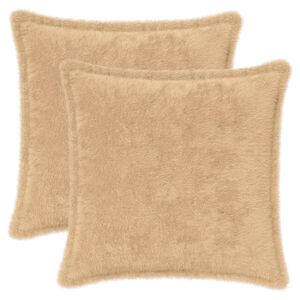 vidaXL Cushion Cover 2 pcs HOUTEN Cream 40 x 40 cm Faux Rabbit Fur