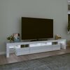 vidaXL TV Cabinet with LED Lights High Gloss White 230x36.5x40 cm