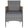 vidaXL 5 Piece Garden Lounge Set Poly Rattan Grey