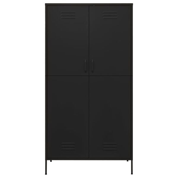 vidaXL Wardrobe Black 90x50x180 cm Steel