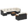 vidaXL 10 Piece Garden Sofa Set with Cushions Black Poly Rattan