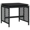vidaXL 9 Piece Garden Dining Set with Cushions Black Poly Rattan