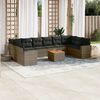 vidaXL 11 Piece Garden Sofa Set with Cushions Grey Poly Rattan