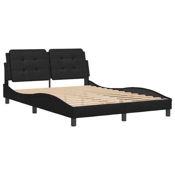 vidaXL Bed Frame without Mattress "Zadar" Black 137x190 cm Faux Leather