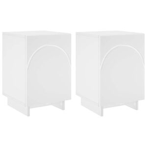 vidaXL Bedside Cabinet 2 pcs White 33.5 x 34.5 x 50 cm Engineered Wood