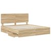 vidaXL Bed Frame with Drawer Sonoma Oak 180 x 200 cm Engineer Wood