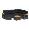 vidaXL 8 Piece Garden Sofa Set with Cushions Black Poly Rattan