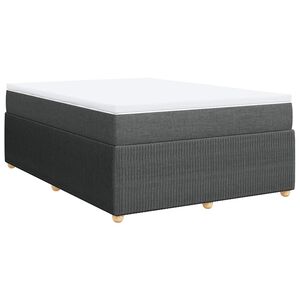 vidaXL Box Spring Bed with Mattress Black Double Fabric