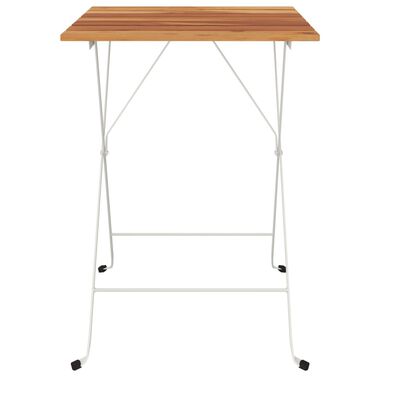 vidaXL Folding Bistro Table 55x54x71 cm Solid Wood Acacia and Steel