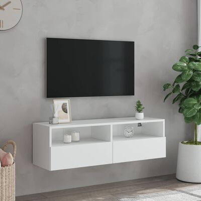 vidaXL TV Wall Cabinet White 100x30x30 cm Engineered Wood