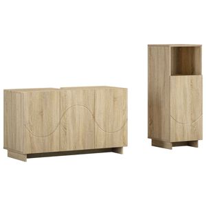 vidaXL Bathroom Cabinet Set 2 pcs Sonoma Oak Engineered Wood