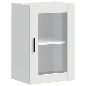 vidaXL Kitchen Wall Cabinet with Glass Door "Porto" White