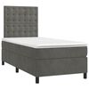 vidaXL Box Spring Bed with Mattress&LED Dark Grey 106x203 cm King Single Size Velvet
