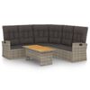 vidaXL 2 Piece Garden Lounge Set with Cushions Grey Poly Rattan