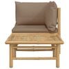 vidaXL 2 Piece Garden Lounge Set with Taupe Cushions Bamboo