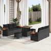 vidaXL Garden Sofa Set with Cushion 11 pcs Black Poly Rattan