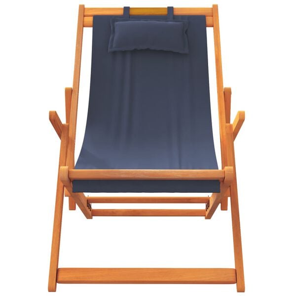 vidaXL Folding Beach Chairs 2 pcs Blue Fabric